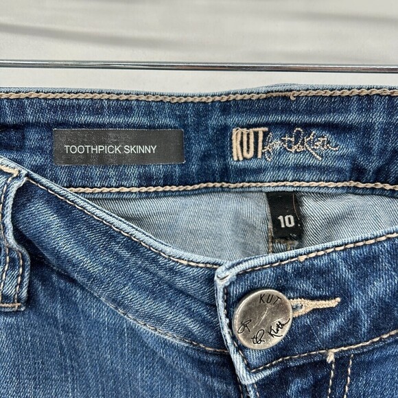KUT FROM THE KLOTH Toothpick Skinny Stretch Denim Blue Jeans Size 10 - Picture 7 of 8